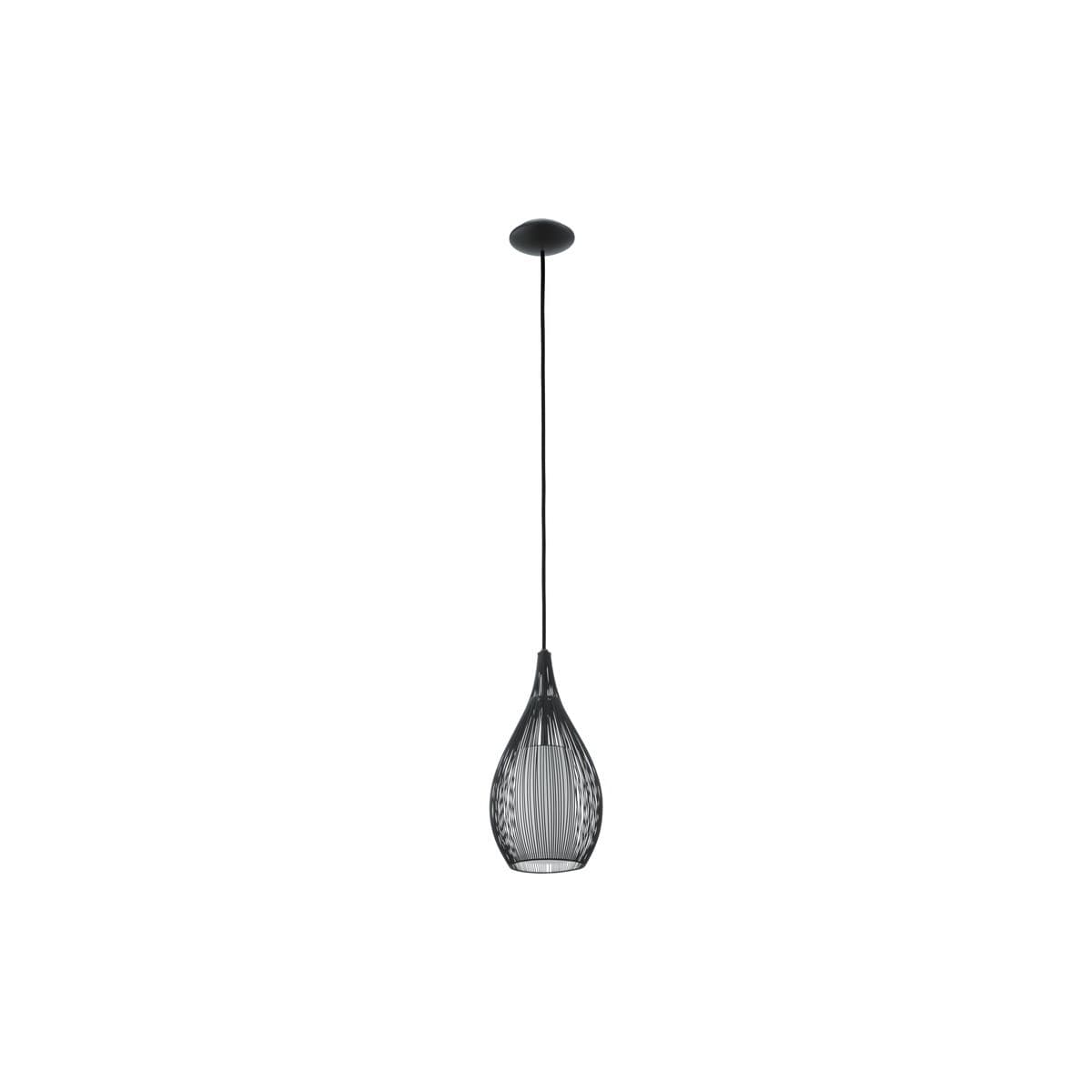 Solis 1 Light Small Pendant in Black with Frosted Opal Glass-img-1