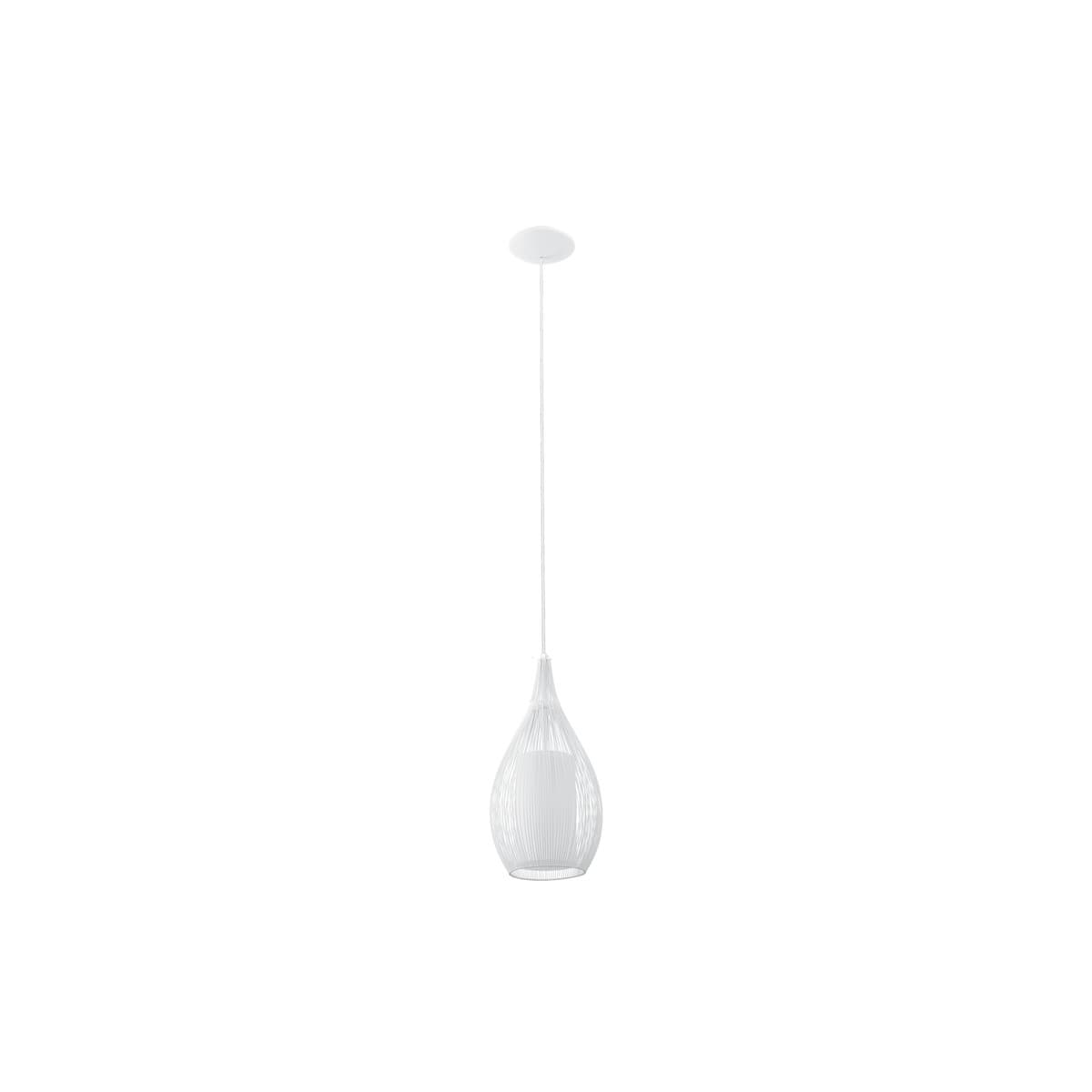 Solis 1 Light Small Pendant in White with Frosted Opal Glass-img-1