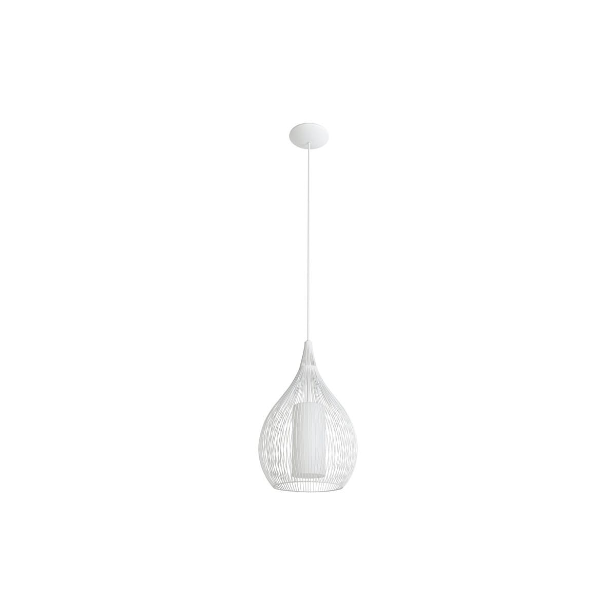 Solis 1 Light Large Pendant in White with Frosted Opal Glass