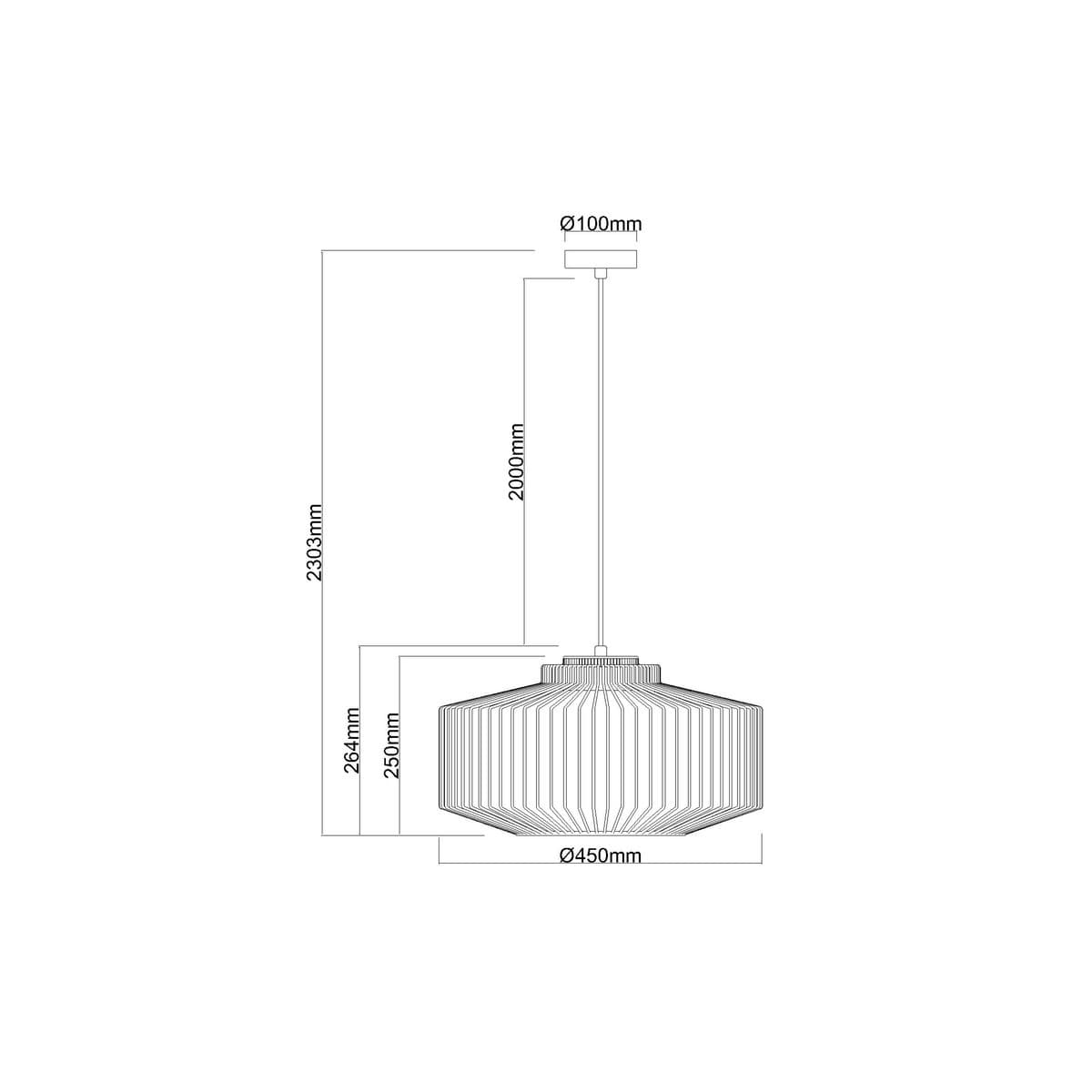 Akira 1 Light Squat Pendant with Metal Wire Shade in White