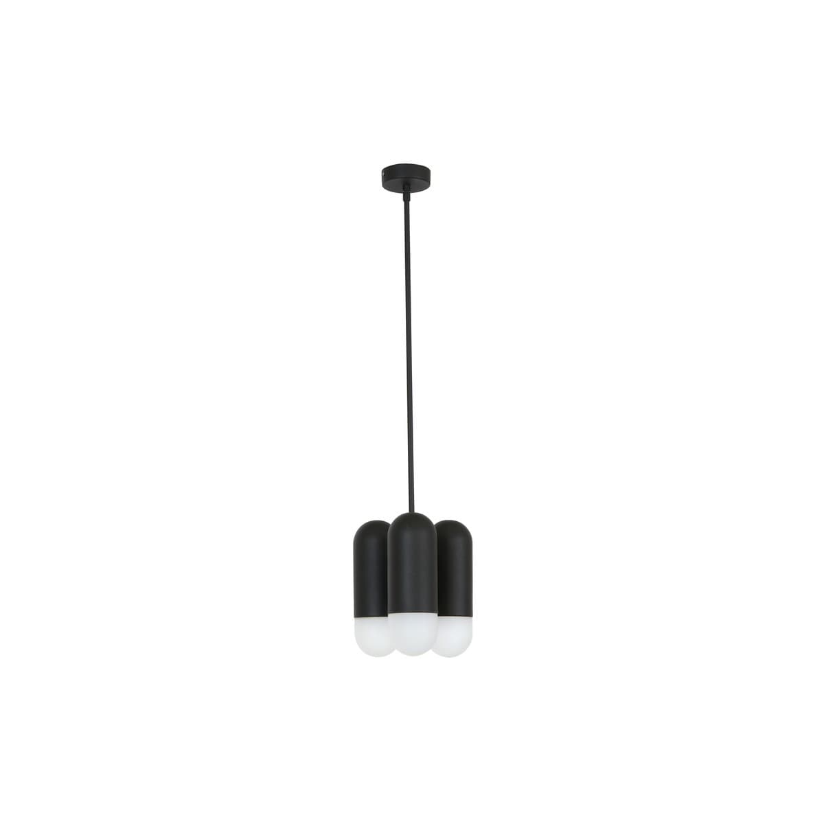 Capsule 3 Light Pendant in Black with Frosted Glass