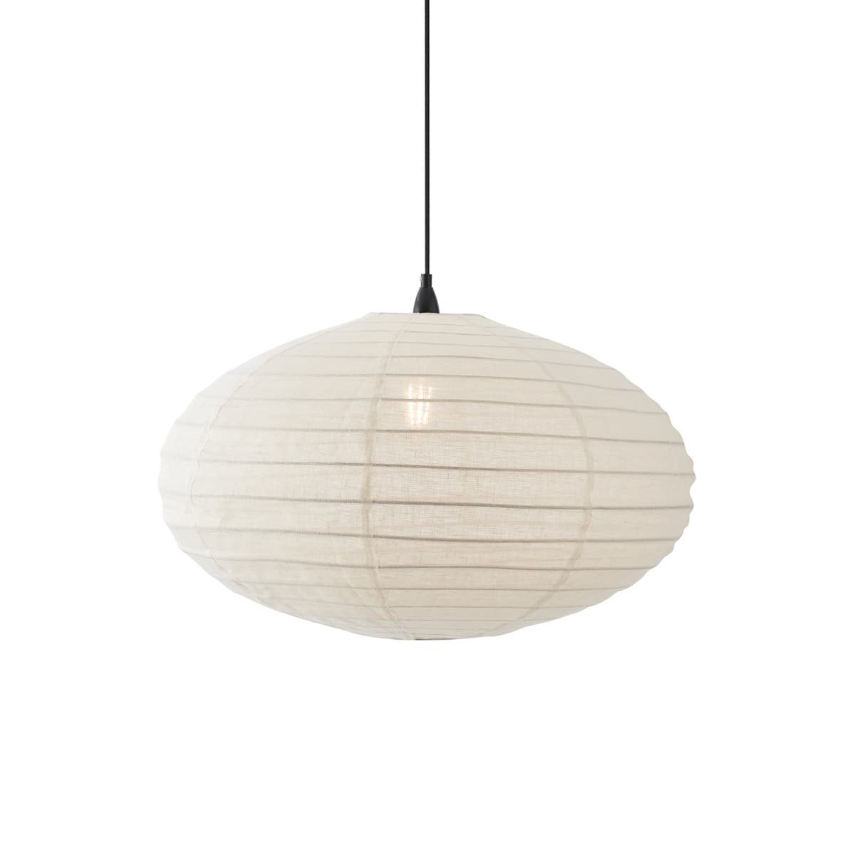 Tamarind 600mm Oval Handcrafted Linen Shade Only in Ivory-img-1