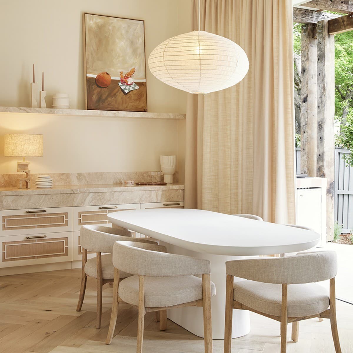 Tamarind 600mm Oval Handcrafted Linen Shade Only in Ivory-img-4