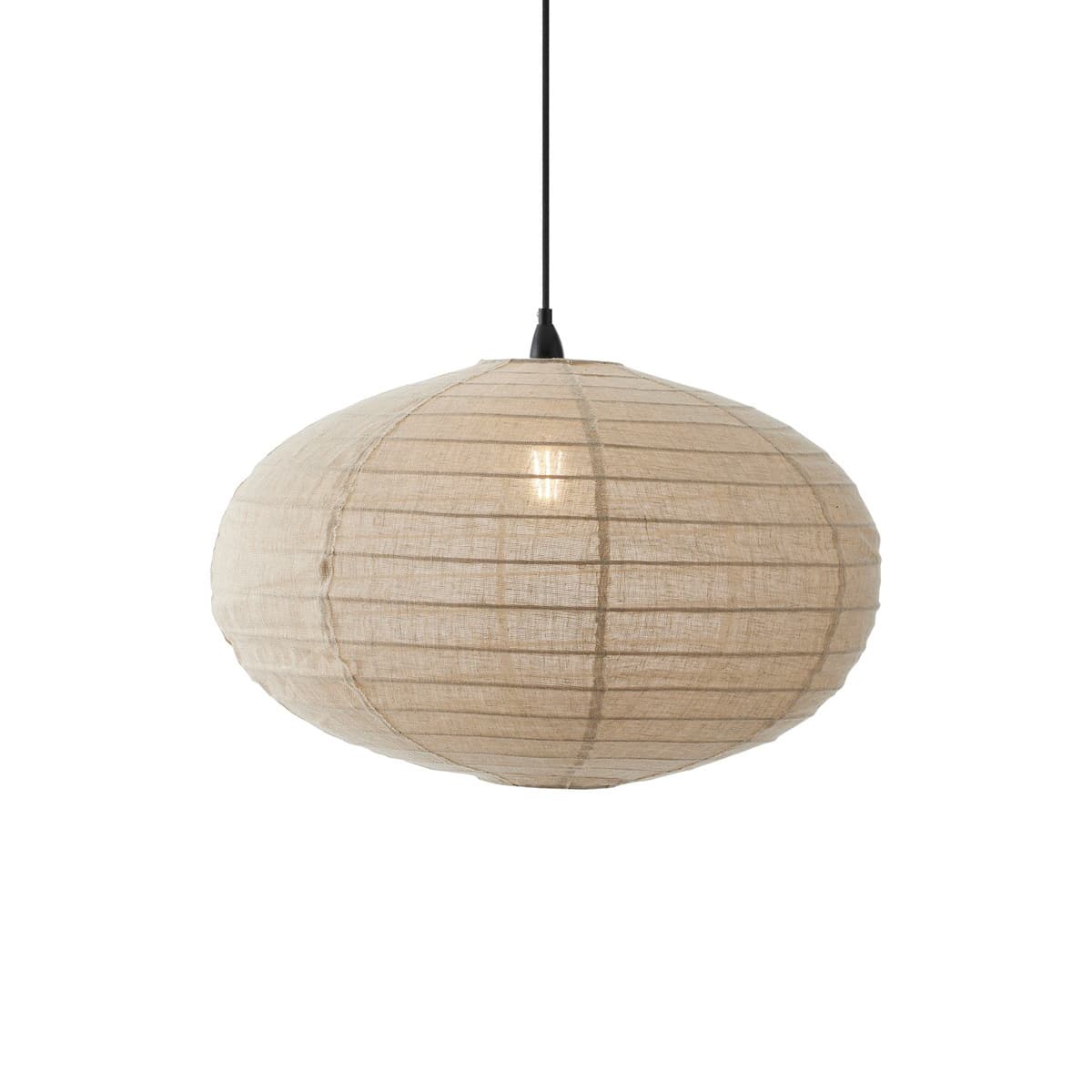 Tamarind 600mm Oval Handcrafted Linen Shade Only in Natural-img-1