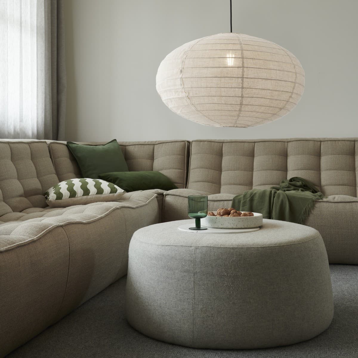 Tamarind 600mm Oval Handcrafted Linen Shade Only in Natural-img-2