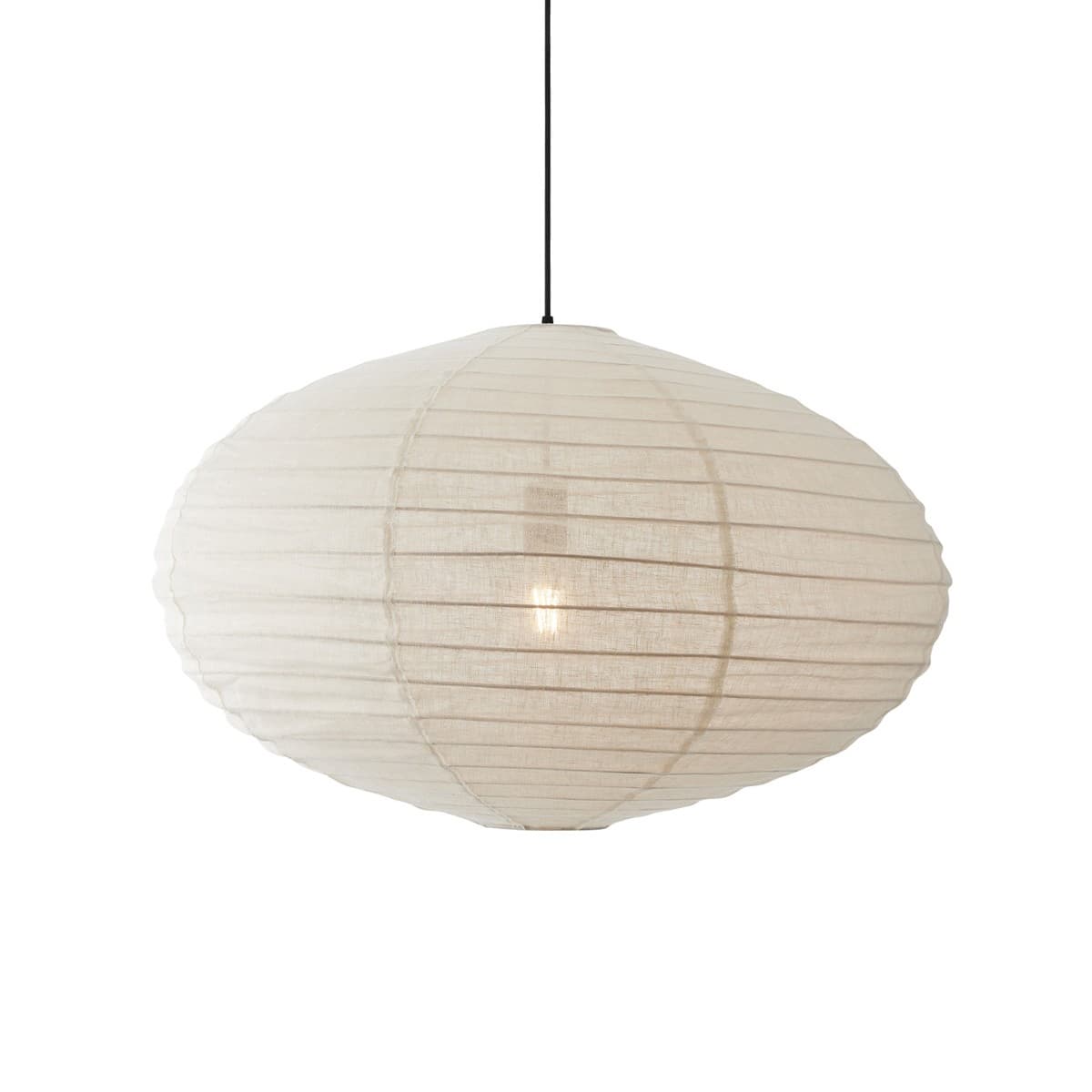 Tamarind 800mm Oval Handcrafted Linen Shade Only in Ivory-img-1