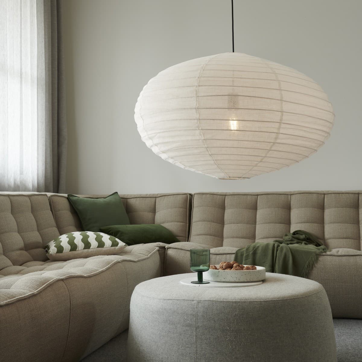 Tamarind 800mm Oval Handcrafted Linen Shade Only in Ivory-img-2