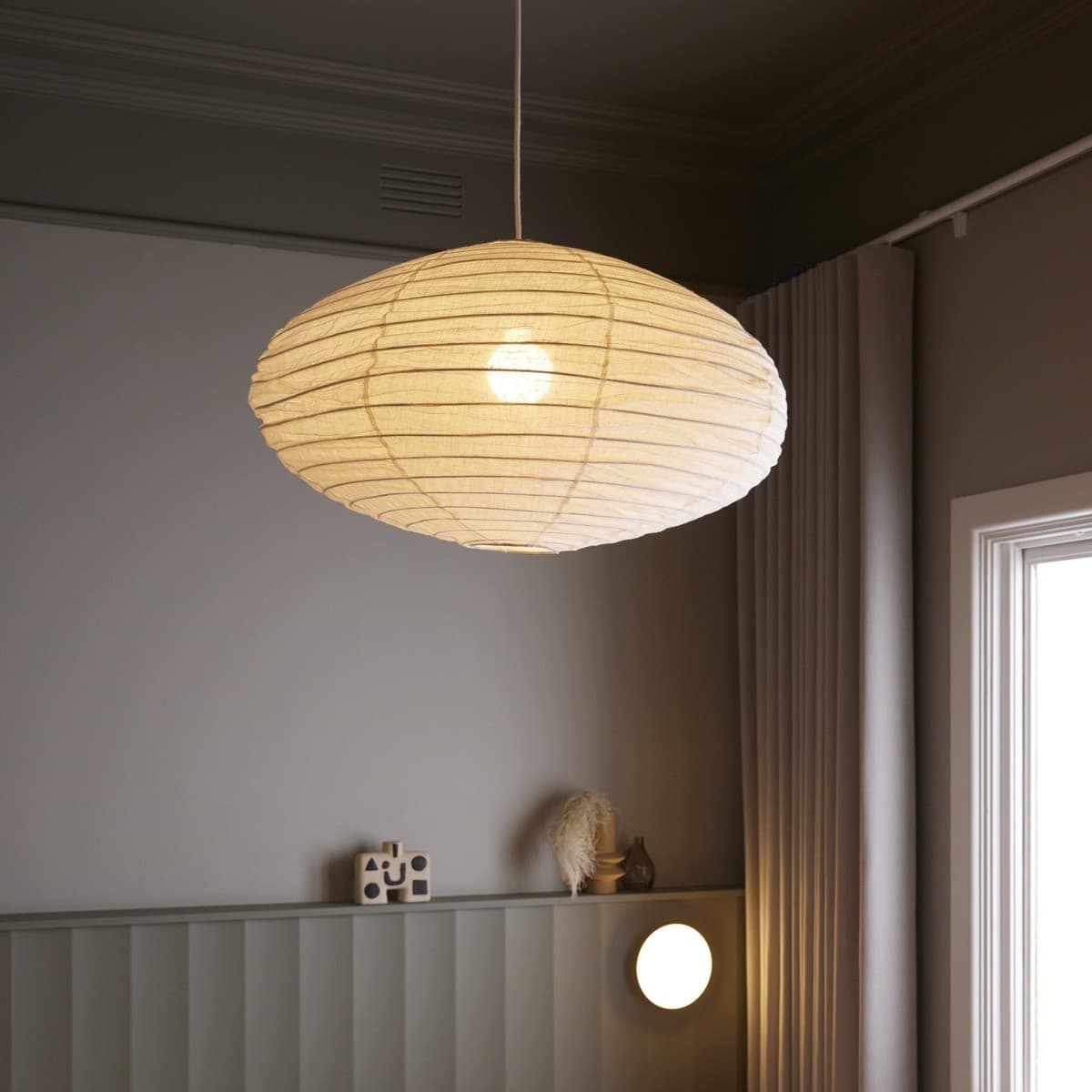 Tamarind 800mm Oval Handcrafted Linen Shade Only in Ivory-img-3
