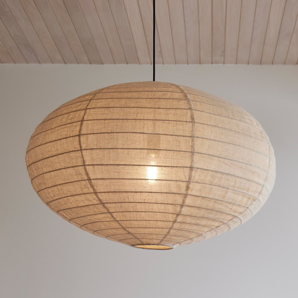 Tamarind 800mm Oval Handcrafted Linen Shade Only in Natural-img-5