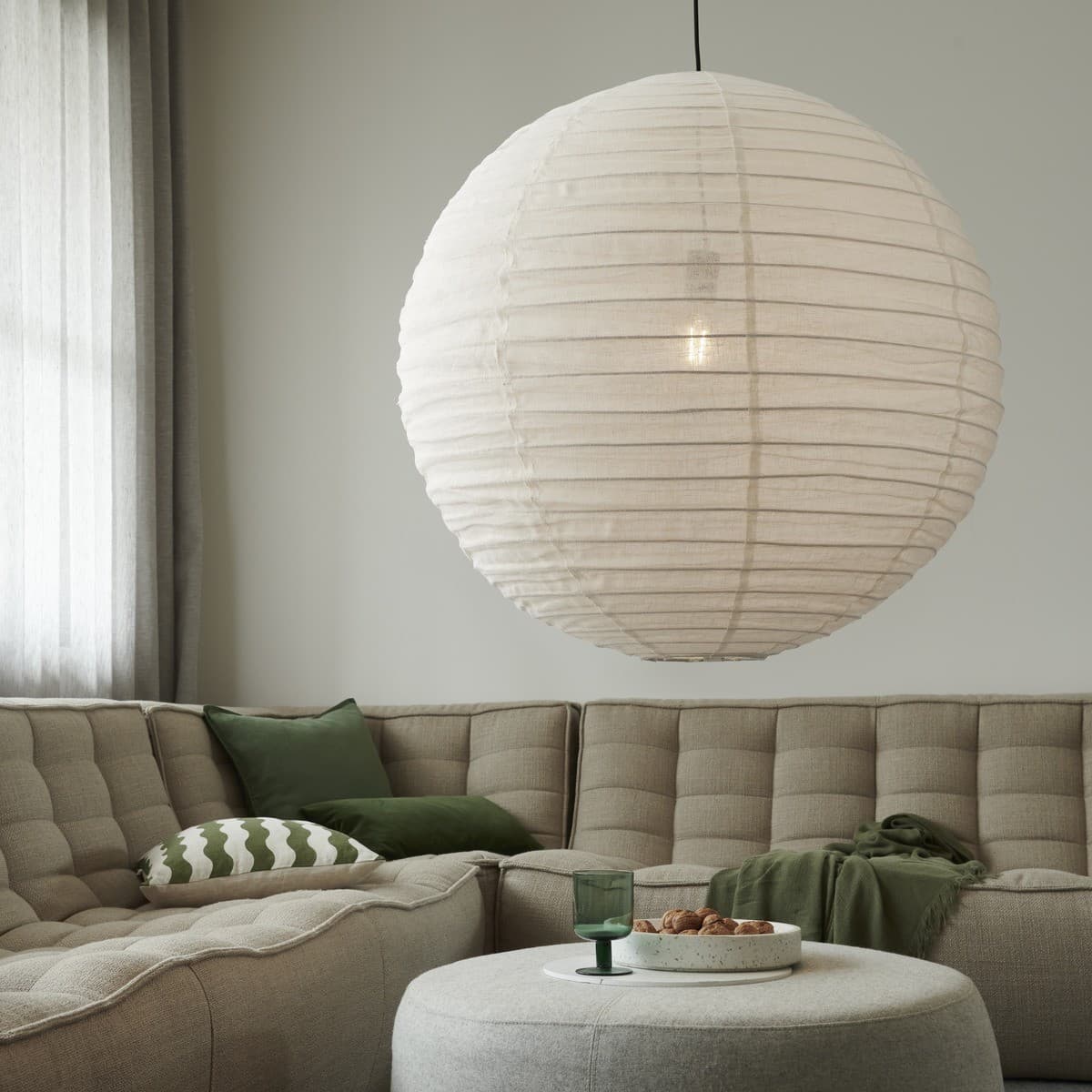 Tamarind 800mm Round Handcrafted Linen Shade Only in Ivory-img-3
