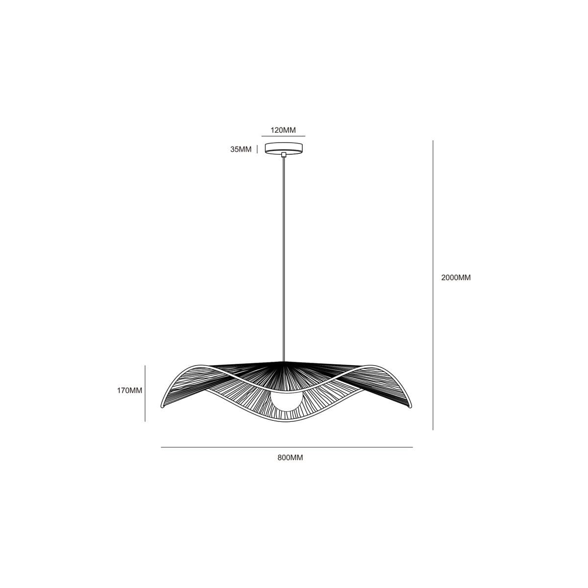 Samba 1 Light 800mm Woven Pendant in Natural-img-2