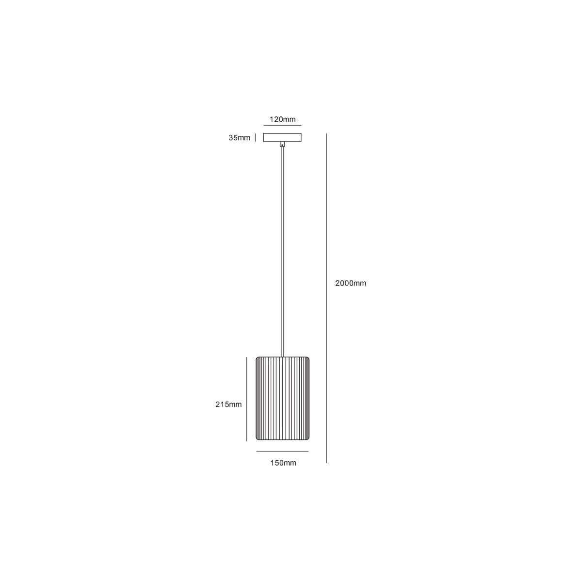Cedar 1 Light Large Cylinder Pendant in Black-img-2