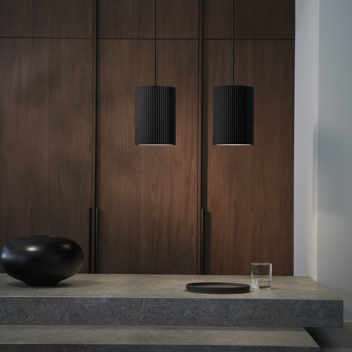 Cedar 1 Light Large Cylinder Pendant in Black-img-3