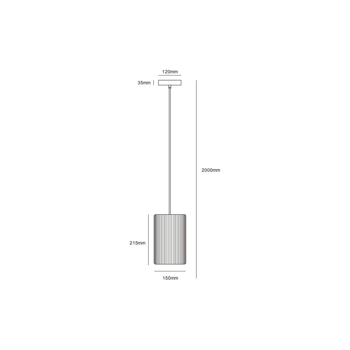 Cedar 1 Light Large Cylinder Pendant in White