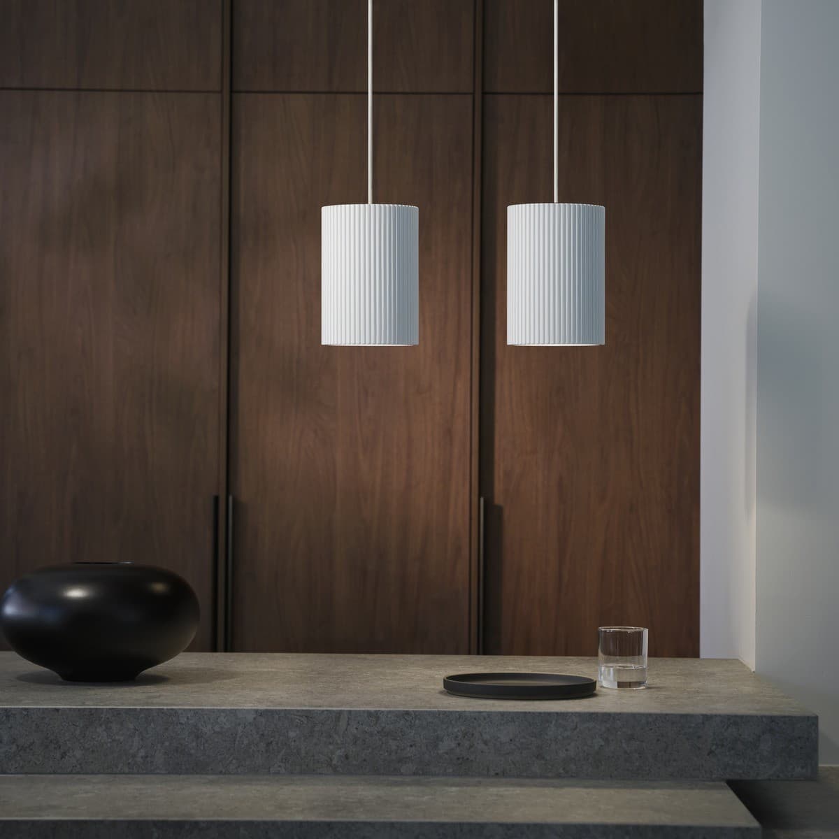 Cedar 1 Light Large Cylinder Pendant in White