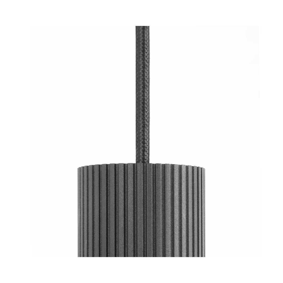 Jessy Ribbed Pendant in Textured Black-img-2
