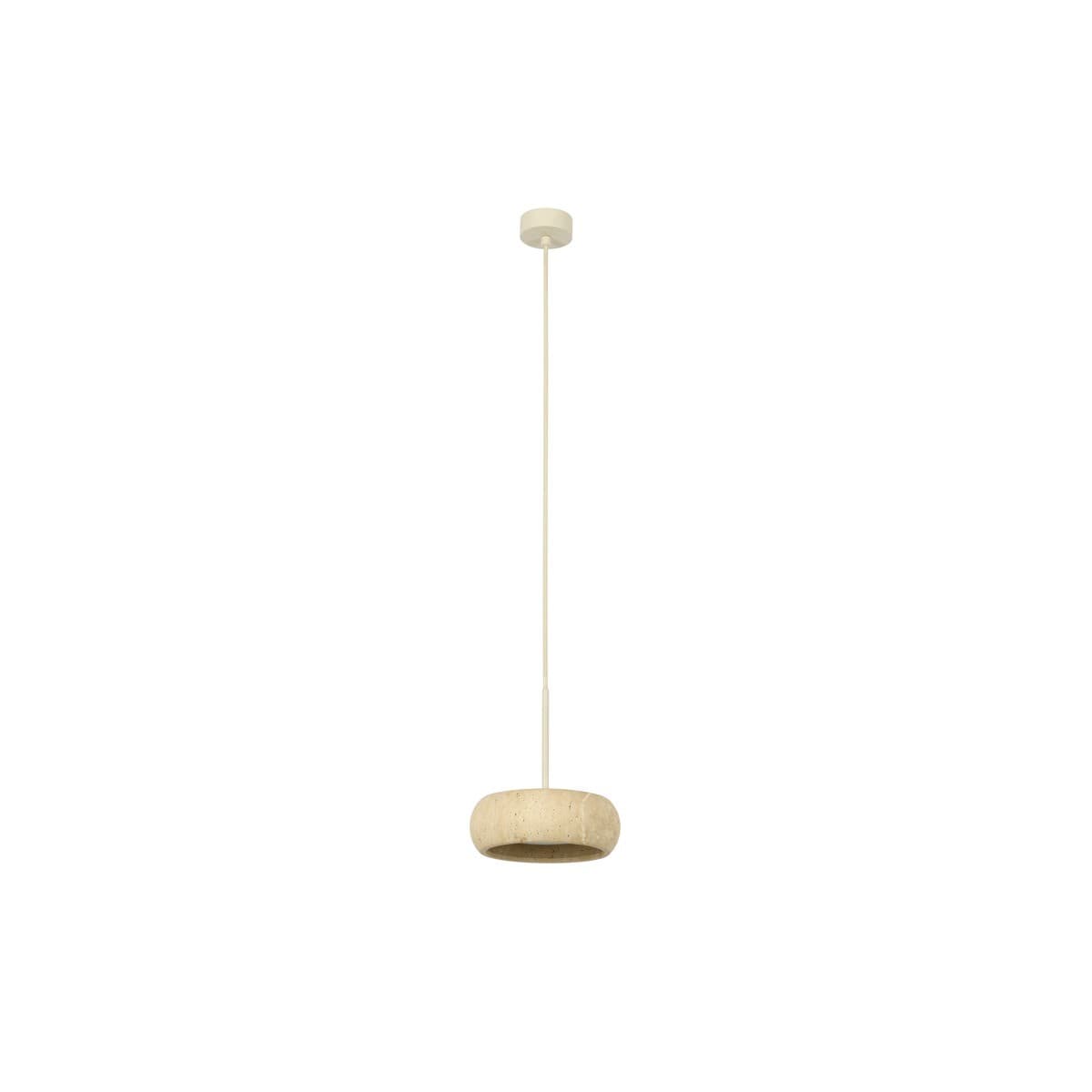Pipete 1 Light Pendant in Beige with Natural Travertine-img-1