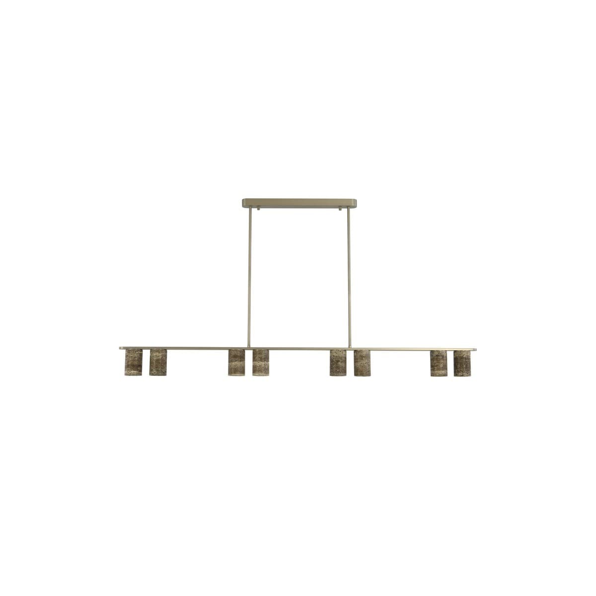 Hartley 8 Light 1.5m Linear Pendant in Brushed Nickel with Silver Travertine-img-1