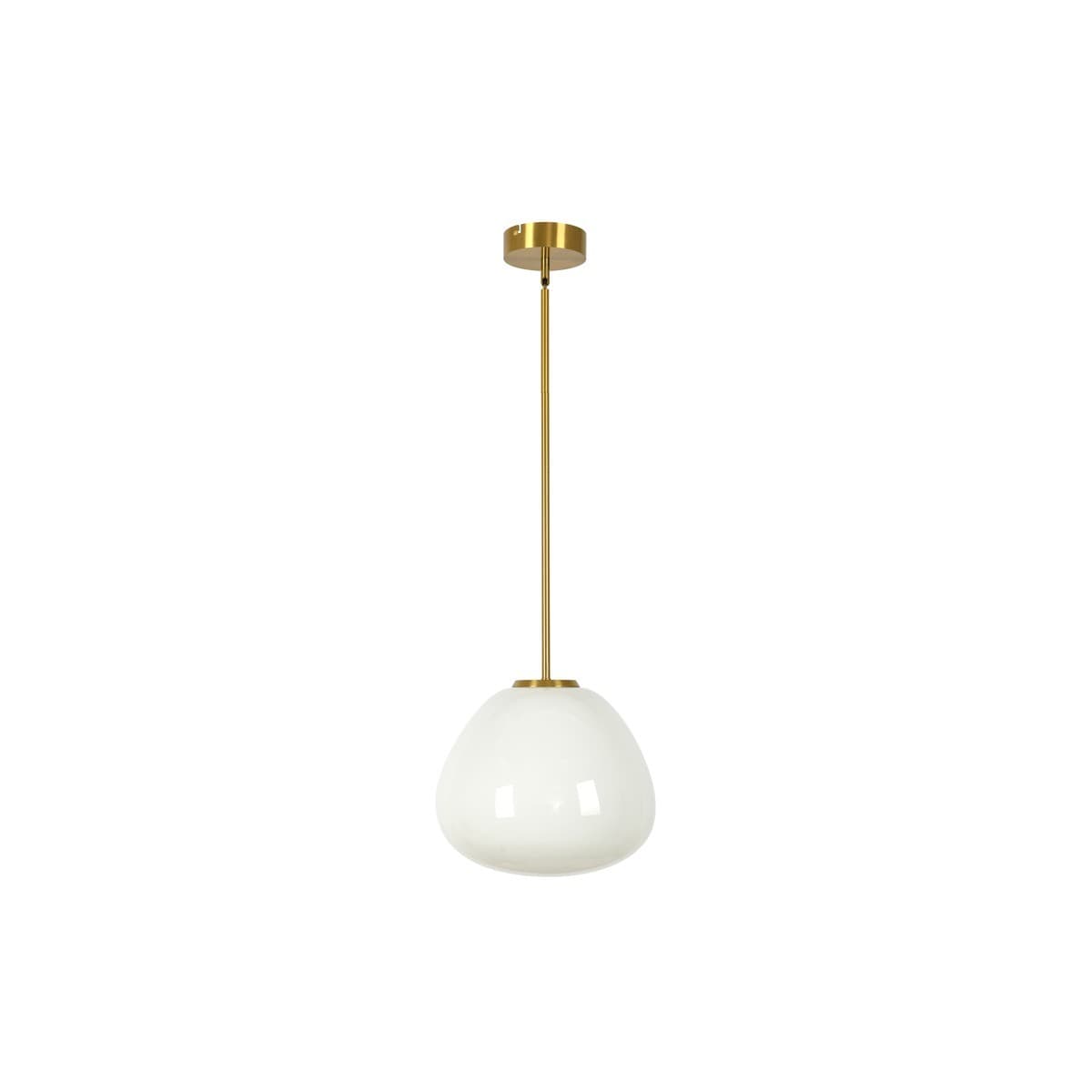 Reve 1 Light Squat Pendant in Aged Brass with Opal Glass Shade-img-1