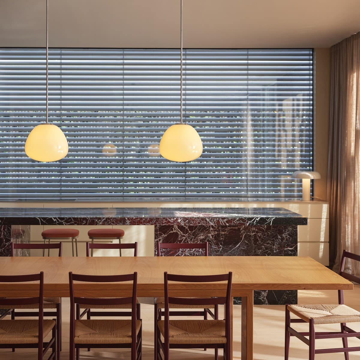 Reve 1 Light Squat Pendant in Chrome with Milk Glass Shade-img-2