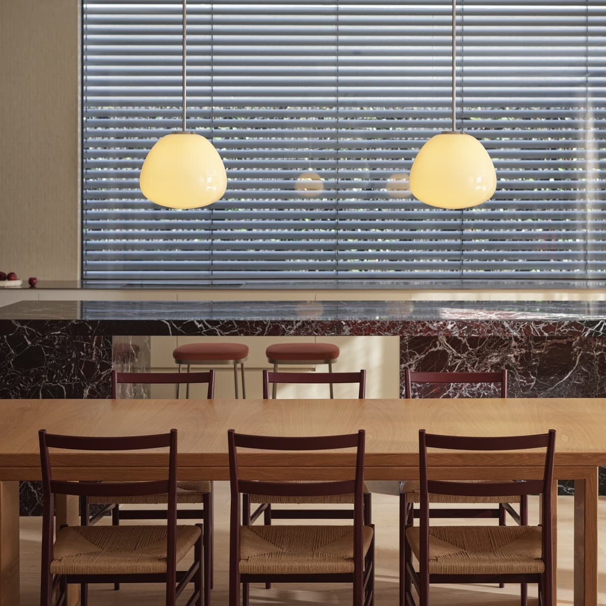 Reve 1 Light Squat Pendant in Chrome with Milk Glass Shade-img-3
