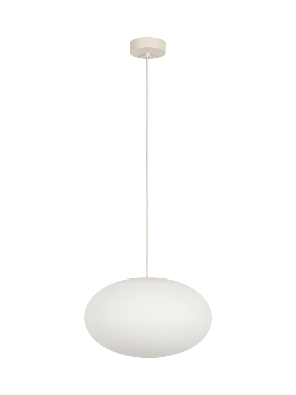 August Oval Pendant in Chalk White with Opal Glass-img-1