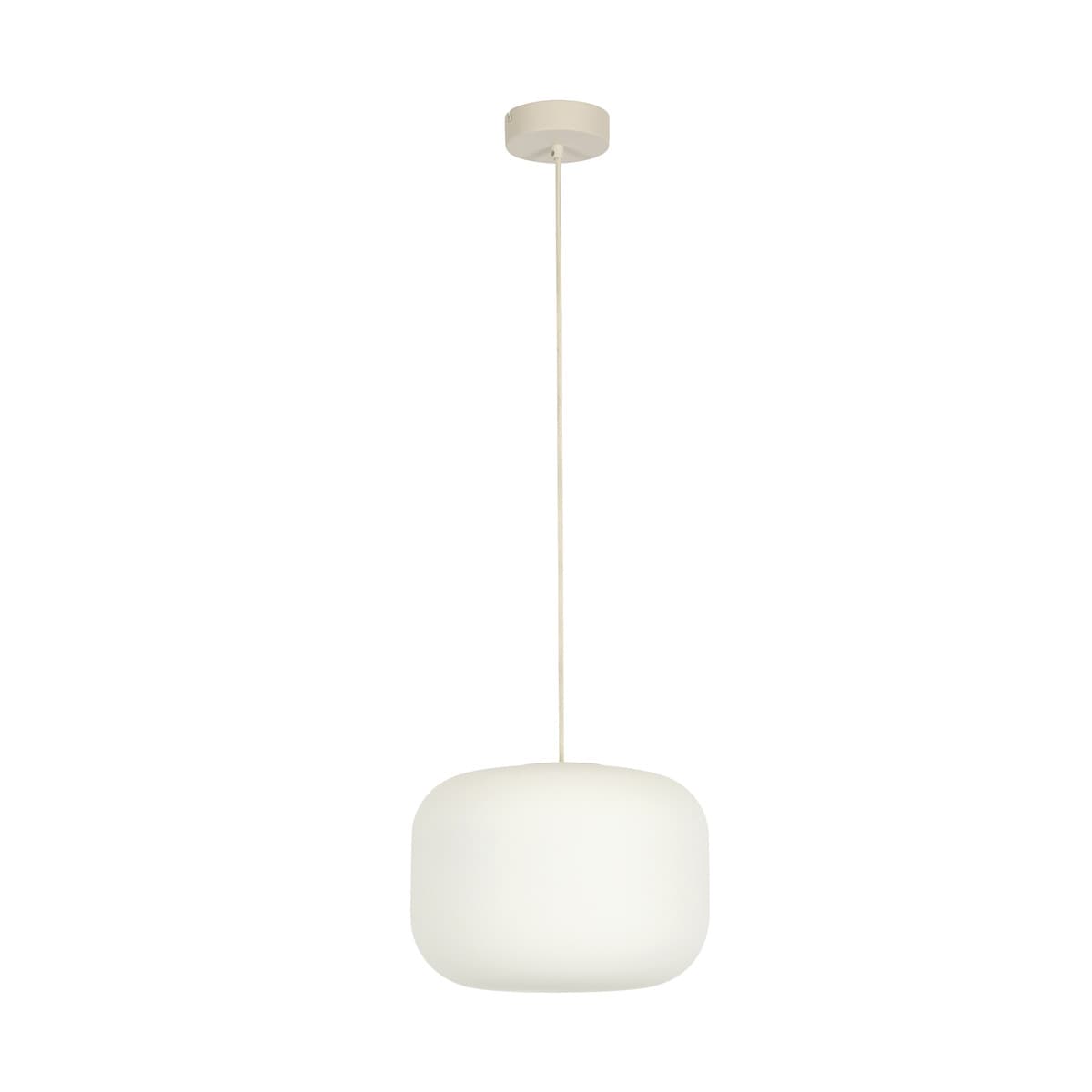 August Squat Pendant in Chalk White with Opal Glass-img-2