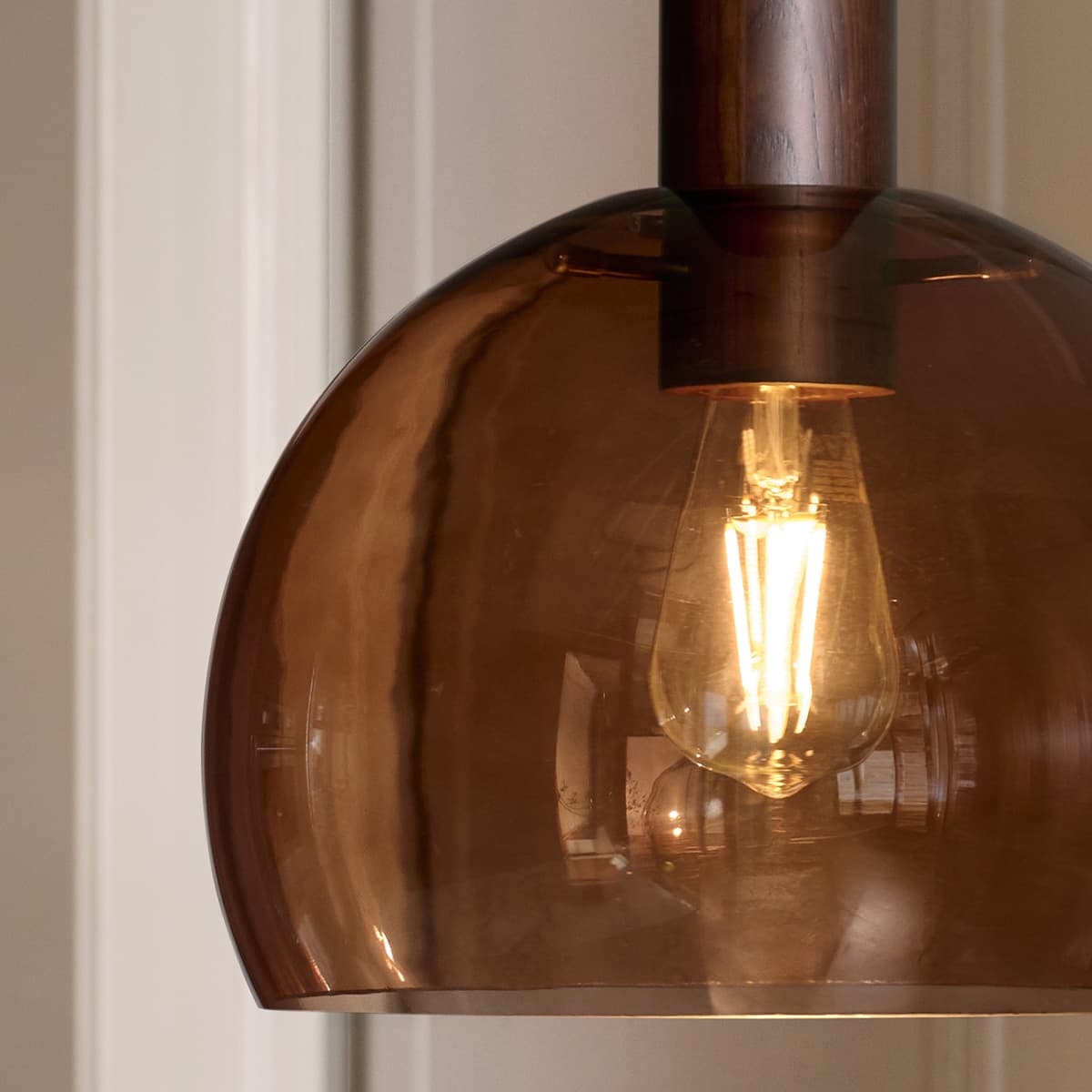 Odelia Pendant in Walnut Timber with Bronze and Sepia Glass-img-3