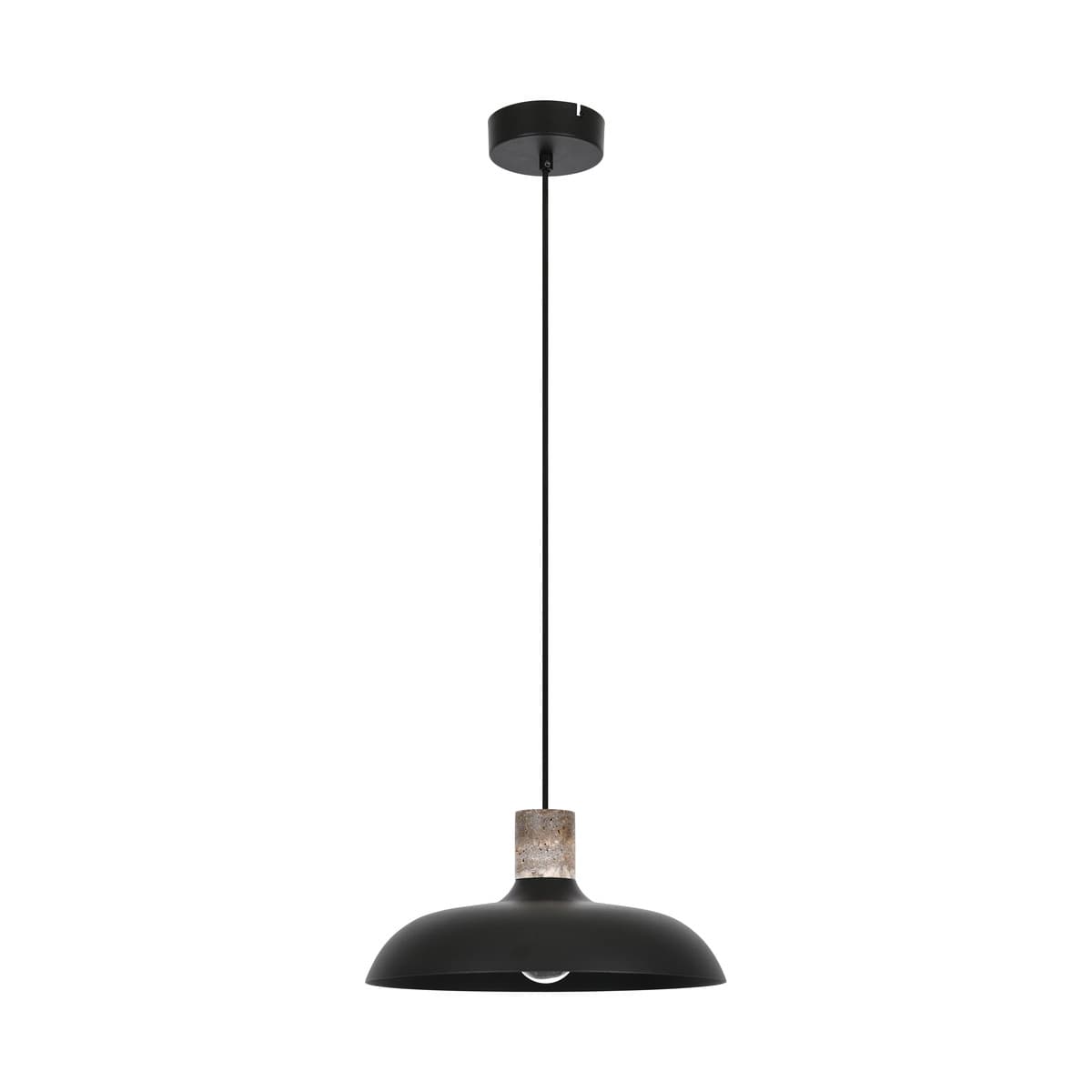 Croft Pendant in Black with Silver Travertine-img-1