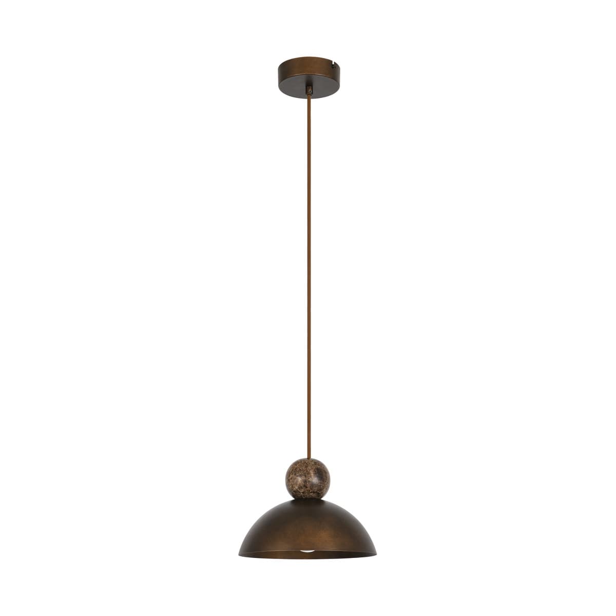 Holland Small Pendant in Bronze with Brown Marble