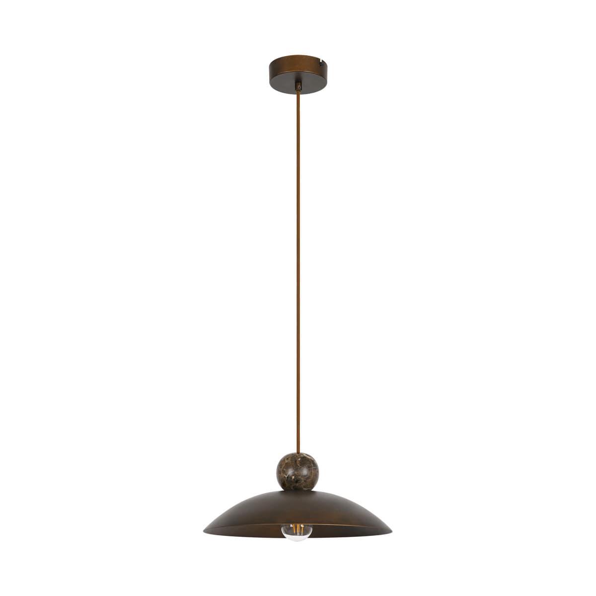 Holland Wide Pendant in Bronze with Brown Marble-img-1