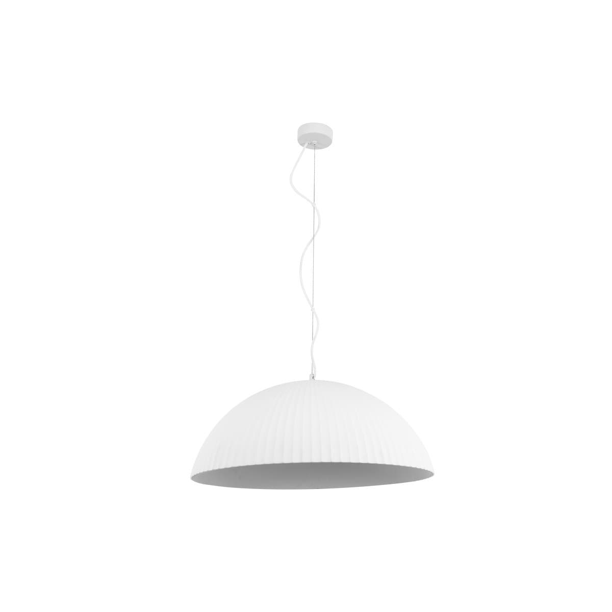 MFL Bianco 1 Light Large Dome Pendant in Ribbed White Gypsum-img-1