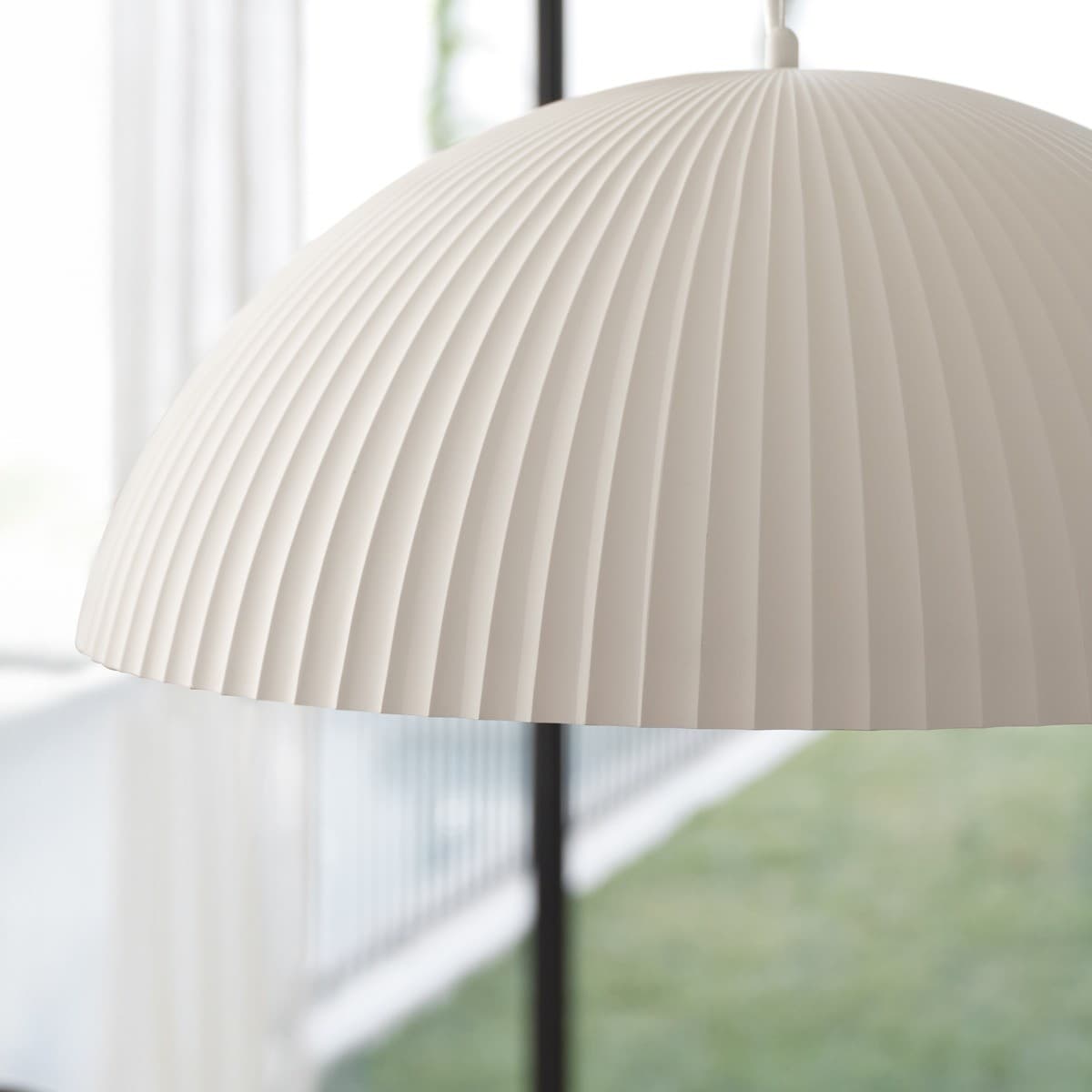 MFL Bianco 1 Light Large Dome Pendant in Ribbed White Gypsum-img-7