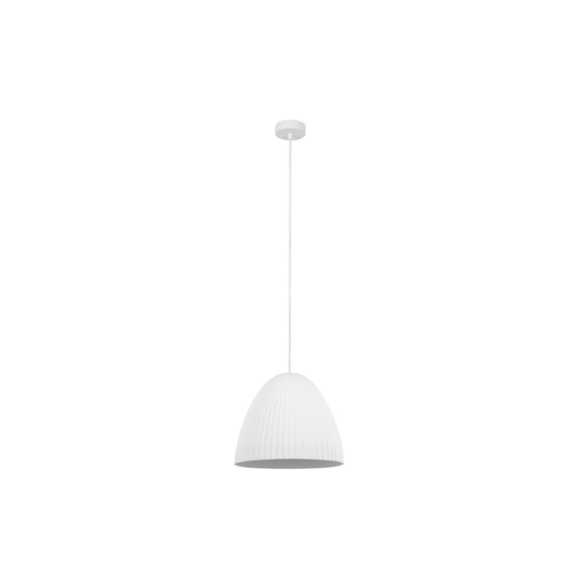 MFL Bianco 1 Light Small Dome Pendant in Ribbed White Gypsum-img-1