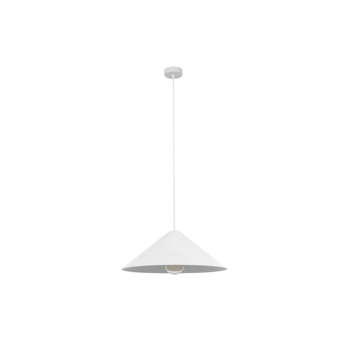 MFL Bianco 1 Light Large Conical Pendant in Ribbed White Gypsum-img-1