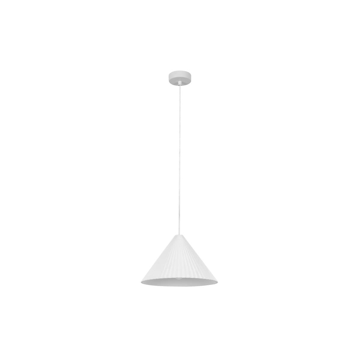 MFL Bianco 1 Light Small Conical Pendant in Ribbed White Gypsum-img-1