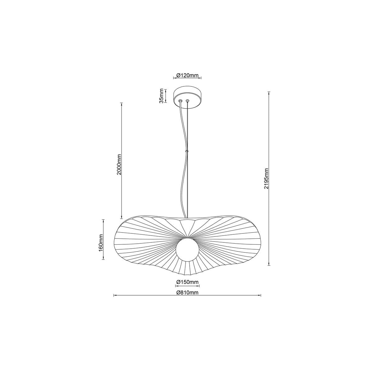 MFL Ballare 1 Light 800mm Pendant in Gypsum-img-2