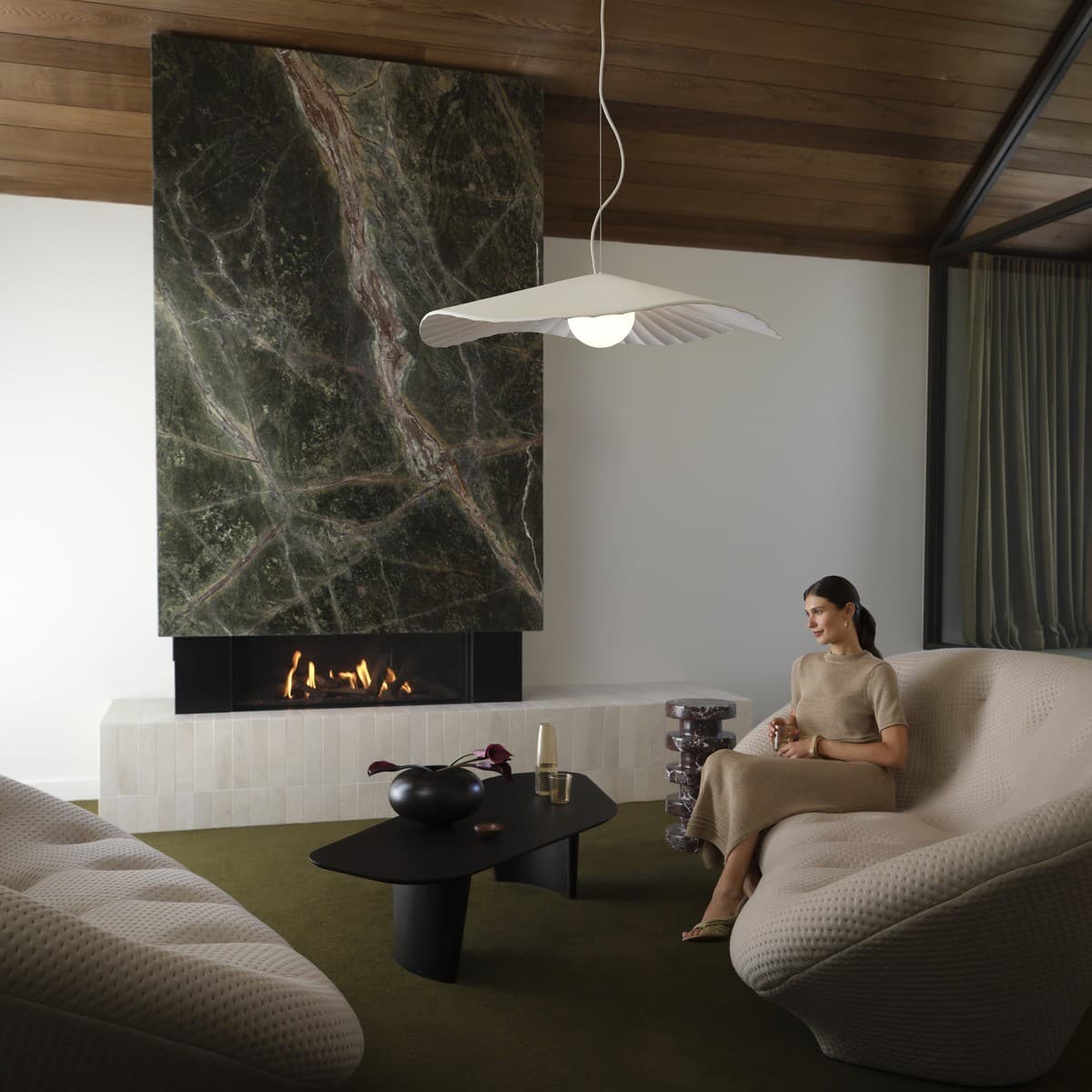 MFL Ballare 1 Light 800mm Pendant in Gypsum-img-4