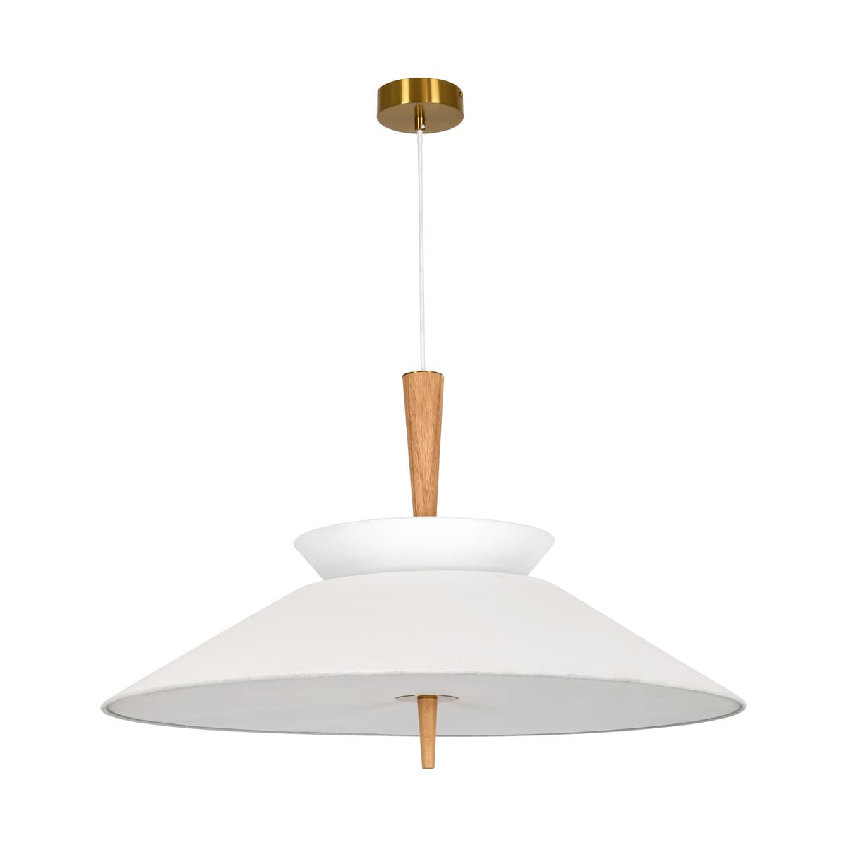 Wirth 7 Light 800mm Pendant in Oak with White Linen-img-1
