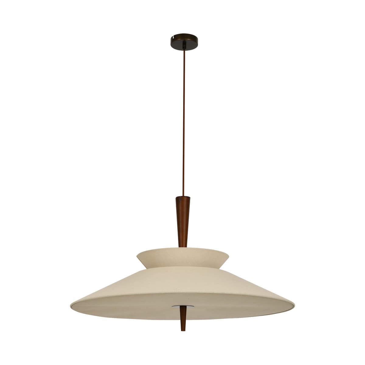 Wirth 7 Light 800mm Pendant in Walnut with Natural Linen-img-1