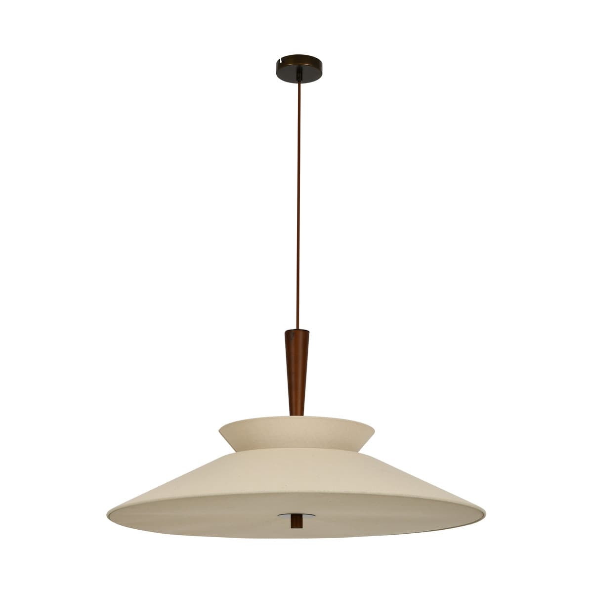 Wirth 7 Light 800mm Pendant in Walnut with Natural Linen-img-2