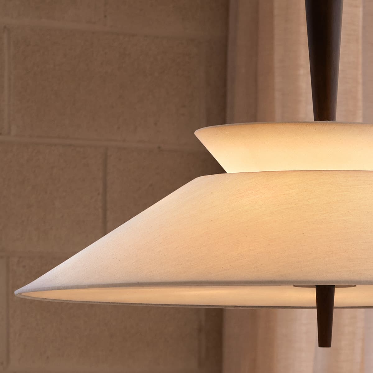 Wirth 7 Light 800mm Pendant in Walnut with Natural Linen-img-5