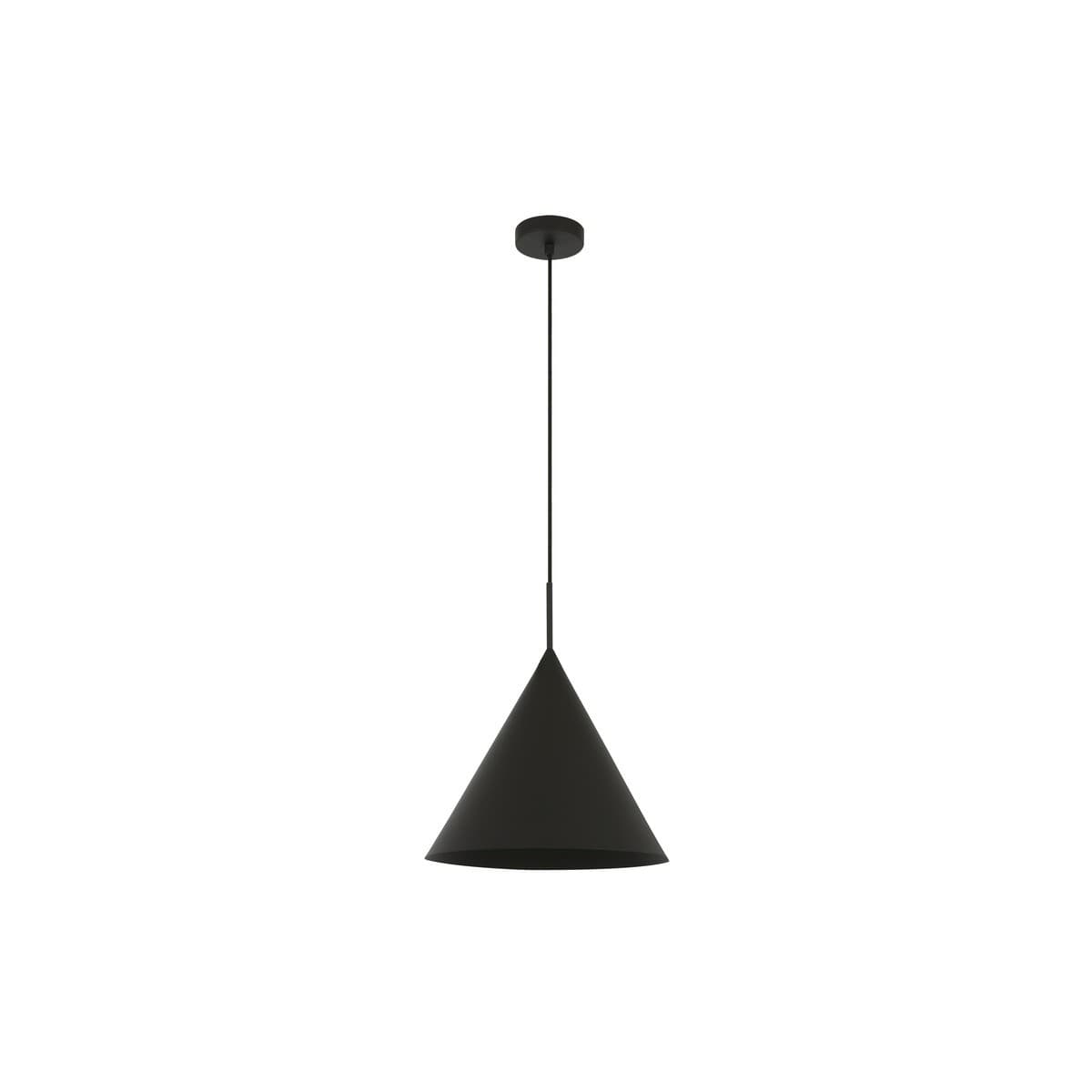 Everest 1 Light Cone Pendant in Textured Black-img-1