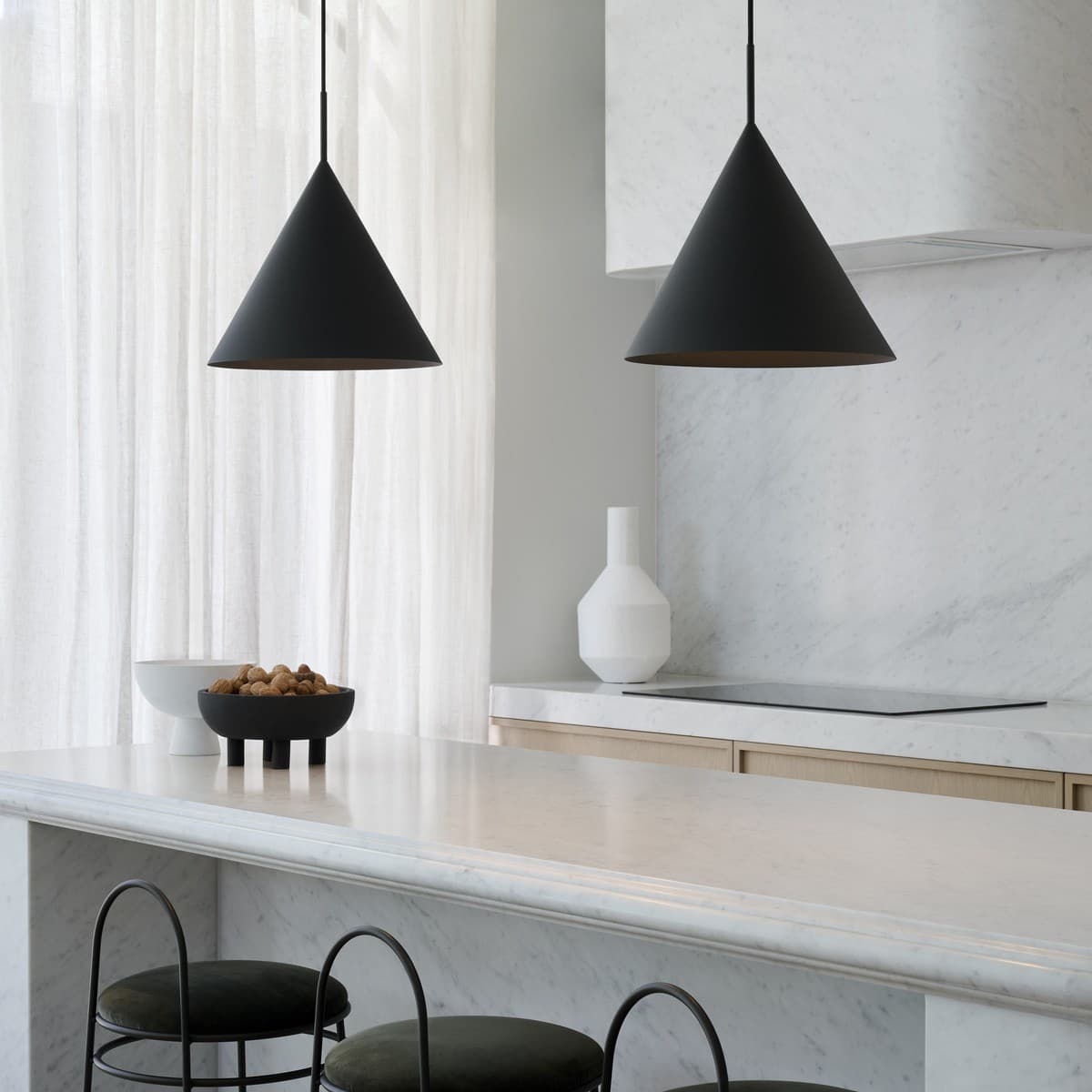 Everest 1 Light Cone Pendant in Textured Black-img-2
