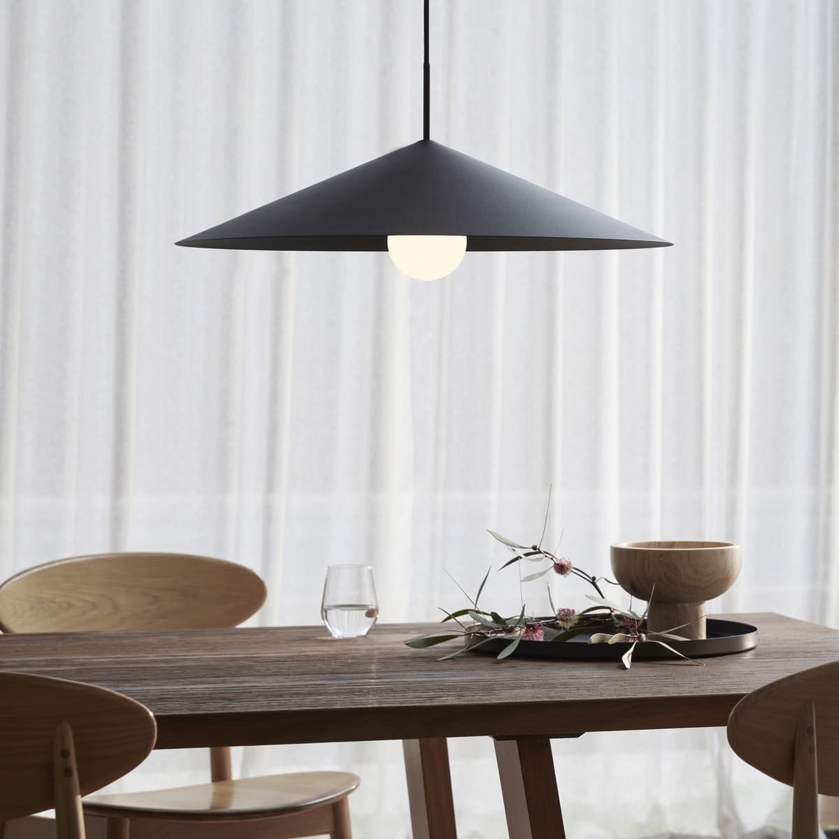 Everest 1 Light Conical Pendant in Textured Black-img-2