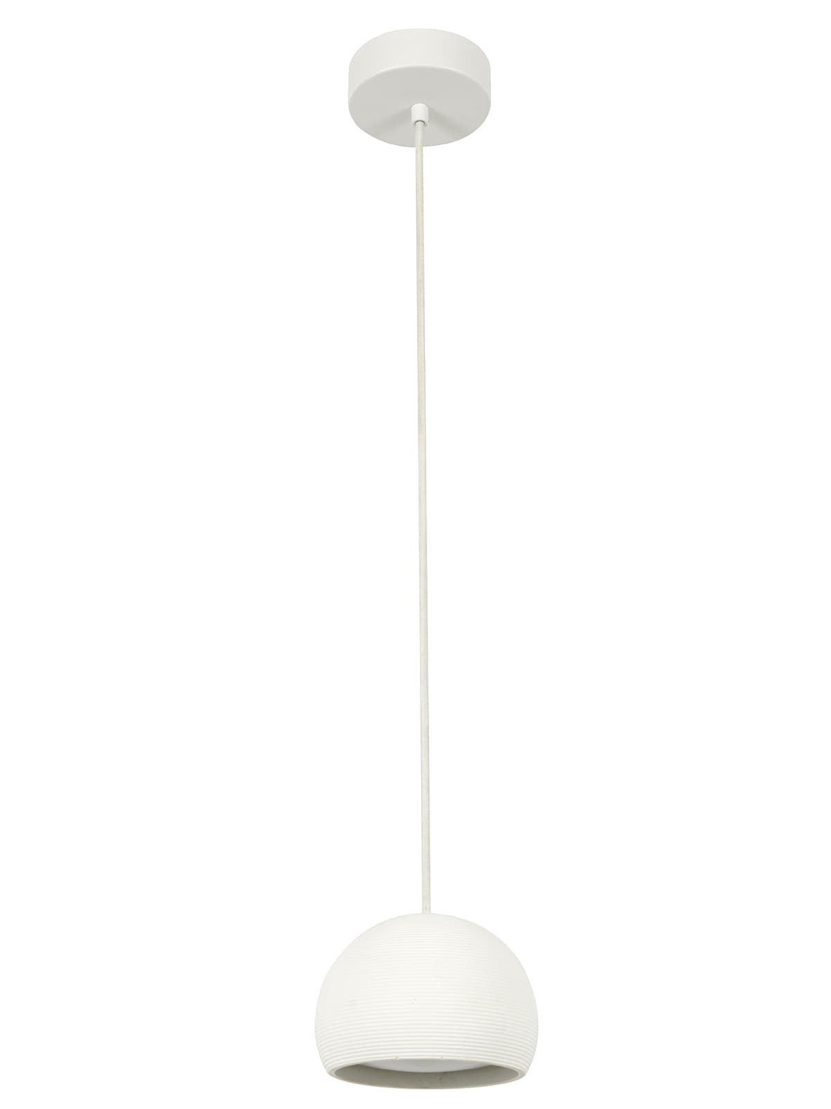 Ravine 1 Light Small Round Pendant in Ribbed White Gypsum-img-1