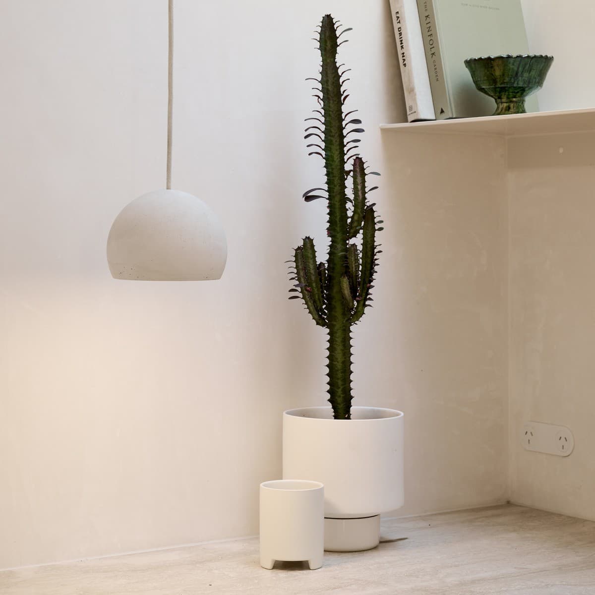 Ravine 1 Light Small Round Pendant in Stone Concrete-img-2