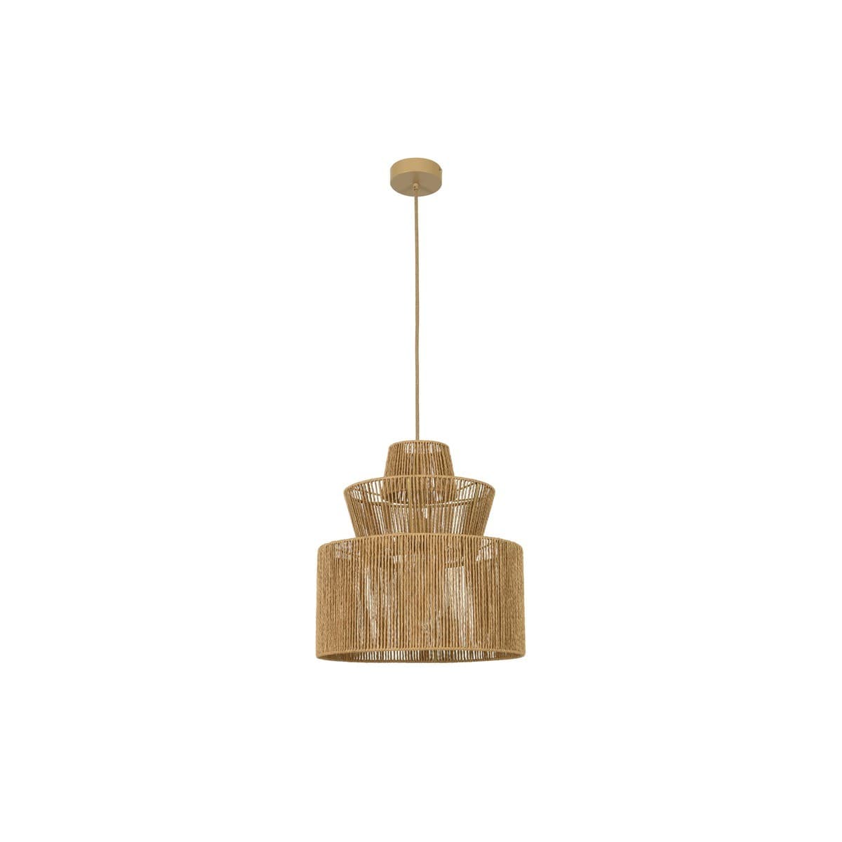 Inka 1 Light Inverted Tier Pendant in Natural Weave