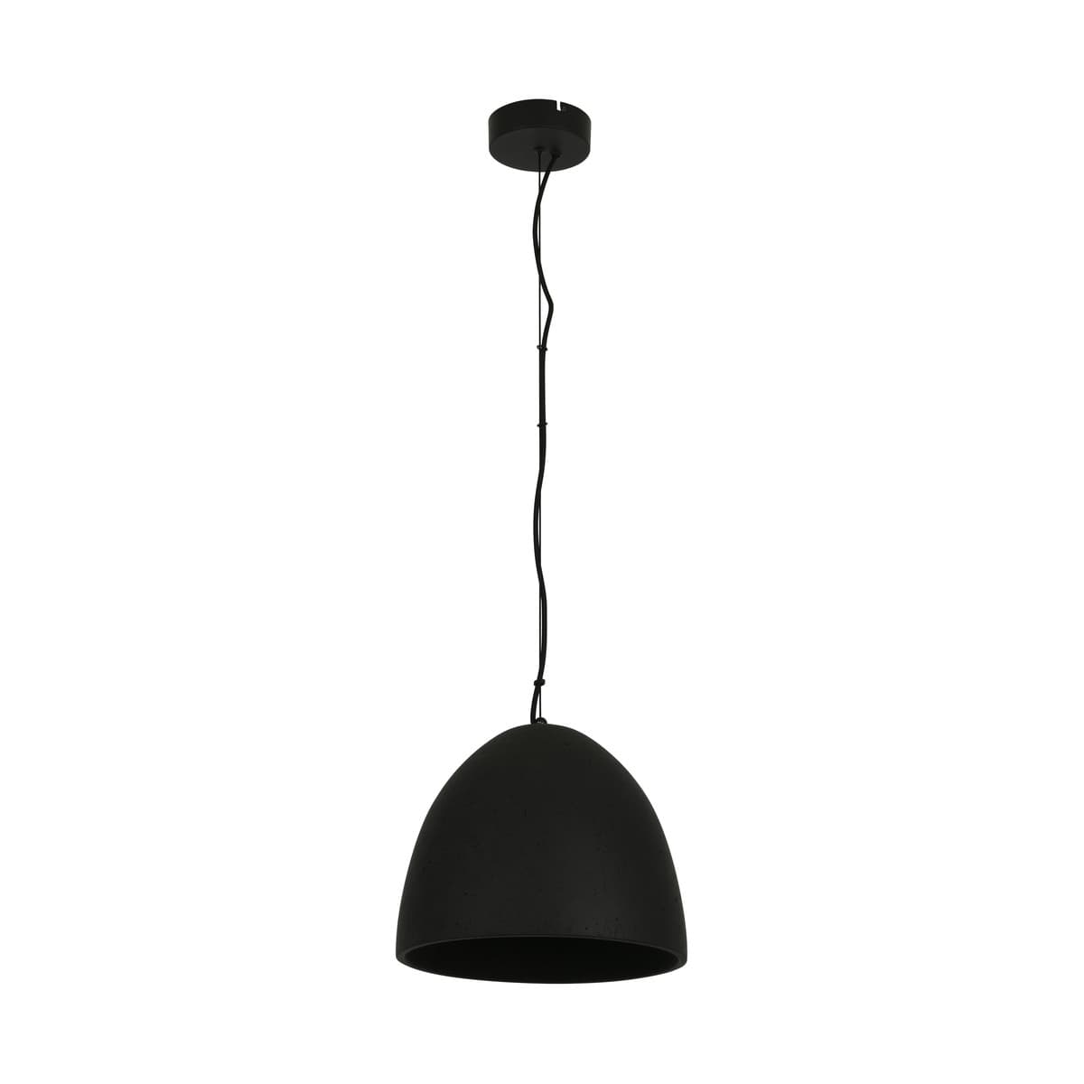 Fjord Small Dome Pendant in Black Concrete