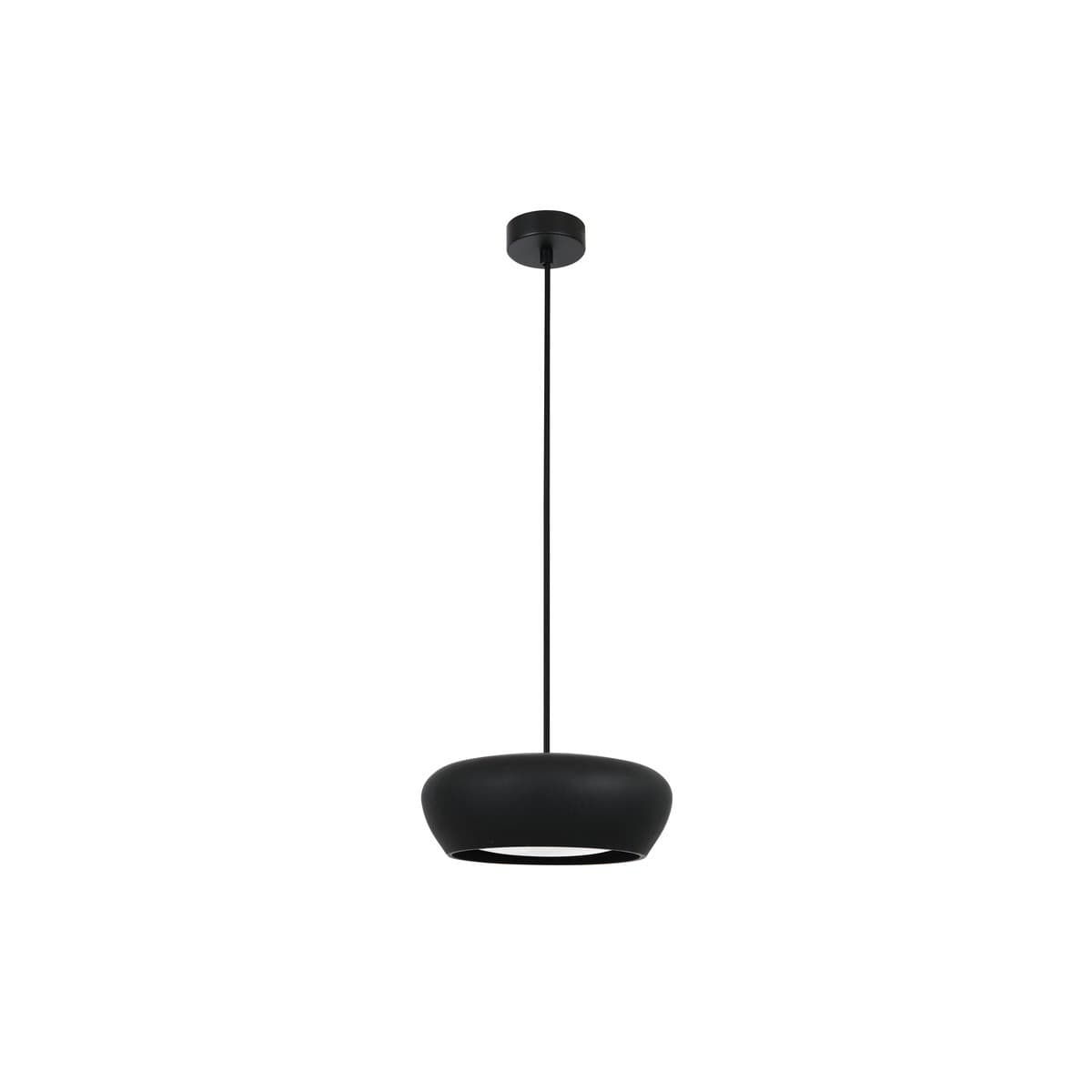 Fjord 1 Light Squat Pendant in Black Concrete-img-1